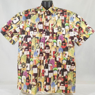 Wine Tasting Hawaiian shirt- Made in USA- 100% Cotton